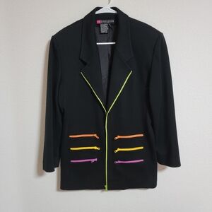 Vintage IB Diffusion Colorful Zipper Blazer